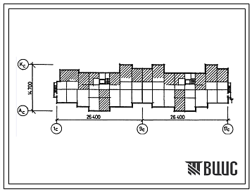 Фасады Типовой проект П-4-200(138-034с.13.86) Помещения хозяйственного назначения в подвале 72-квартирной 9-этажной угловой левой блок-секции, (убежище на 200 человек, размеры убежища 52,8м на 14,7м, режимы вентиляции 1,2).