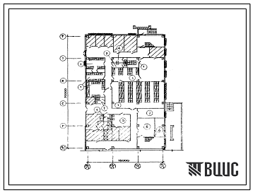 Фасады Типовой проект П-2-255(701-1-38с.85) Вспомогательно-бытовые помещения 1 этажа склада для хранения продовольственных товаров, (убежище на 255 человек, размеры убежища 30м на 18м, режимы вентиляции 1,2).