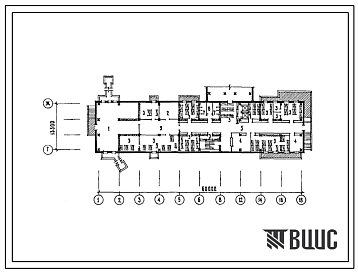 Фасады Типовой проект Б-1-600-76.90(252-4-19с) Культурно-бытовые помещения в подвале 4этажного 4секционного дома на 32 квартиры, (убежище на 600 человек, размеры убежища 60м на 13,5м, режимы вентиляции 1,2,3).