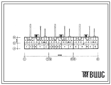 Фасады Типовой проект А-IV-900-227М.83(123-015) Помещения  общественного назначения А-1У, в подвале 5-эт. жилого дома 6 секционного 90 квартирного жилого дома, (убежище на 900 человек, размеры убежища 94,5м на 12,6м, режимы вентиляции 1,2).