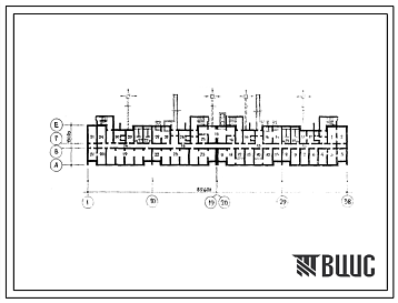 Фасады Типовой проект А-IV-1000-78/186 Помещения  общественного назначения в подвале 5 этажного 6 секционного жилого дома, скомпонованного  из блок-секций 92-03с,92-04с и 32-07с, (убежище на 1000 человек, размеры убежища 89,62м на 13,02м, режимы вентиляции 1,2).