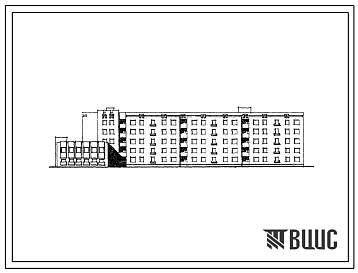 Фасады Типовой проект 164-89-80/1 5-этажное общежитие на 410 мест (с жилыми ячейками на 3 и 10 человек, с комнатами на 2 и 3 человека). Для строительства во 2В климатическом подрайоне Белорусской ССР.
