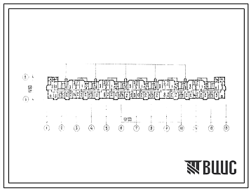 Фасады Типовой проект П-3-1704(112-012м(1)) Помещения общественного назначения, размещаемые в подвале 9-этажного дома, (убежище на 1704 человек, размеры убежища 151,2м на 16,8м, режимы вентиляции 1,2,3).