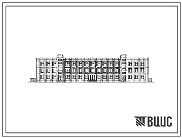 Фасады Типовой проект 221-1-455с.85 Средняя  школа на 9 классов (345-360 учащихся). Сейсмичность 7, 8, 9 баллов.  Здание трехэтажное. Стены из однослойных легкобетонных панелей.