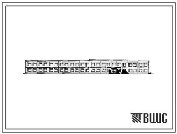 Фасады Типовой проект 221-1-521.86 Школа на 9 классов (350 учащихся). Здание одно-, двухэтажное. Стены из легкобетонных панелей по серии 1.030.1-1.