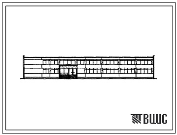Фасады Типовой проект 221-1-60 Восьмилетняя общеобразовательная трудовая политехническая школа на 192 учащихся (в конструкциях серии 467А), для строительства во 2 и 3 строительно-климатических зонах.