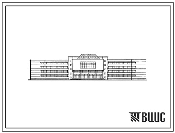 Фасады Типовой проект 222-01-621с.33.88 Школа на 33 класса (1266 учащихся). Для Грузинской ССР