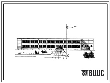 Фасады Типовой проект 222-1-202/77 Общеобразовательная восьмилетняя школа на 192 учащихся. Для строительства во IIВ климатическом подрайоне Белорусской ССР.