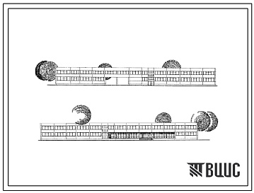 Фасады Типовой проект 222-1-231 Средняя общеобразовательная школа на 20 классов (784 учащихся), для строительства в 1В климатическом подрайоне, 2 и 3 климатических районах
