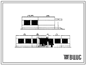 Фасады Типовой проект 222-1-269с Общеобразовательная школа на 4 класса (80 учащихся). Для строительства в IIIВ и IVГ климатических подрайонах Армянской ССР сейсмичностью 7 и 8 баллов.