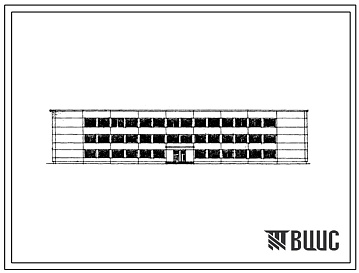 Фасады Типовой проект 222-1-303с Средняя школа на 12 классов (464 учащихся) для сельского строительства в 1В климатическом подрайоне, 2 и 3 климатических районах 7 и 8 баллов