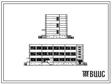 Фасады Типовой проект 222-9-28 Спальный корпус (интернат) на 50 мест для строительства в районах с расчетной наружной температурой -25 0С Белорусской ССР