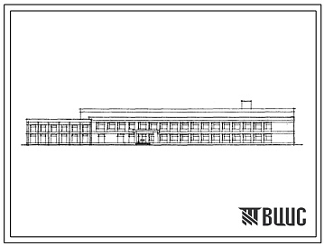 Фасады Типовой проект 223-3-27.83 Неполная средняя школа-интернат на 8 классов (280 учащихся). Для строительства в 1В климатическом подрайоне, 2 и 3 климатических районах.