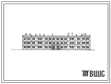 Фасады Типовой проект 223-9-50 Интернат (спальный корпус) на 200 мест при общеобразовательной школе для строительства в 1В климатическом подрайоне, 2 и 3 климатических районах