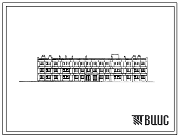 Фасады Типовой проект 223-9-50 Интернат (спальный корпус) на 200 мест при общеобразовательной школе для строительства в 1В климатическом подрайоне, 2 и 3 климатических районов