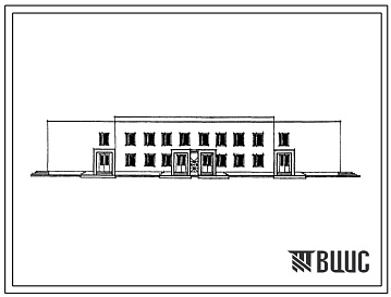 Фасады Типовой проект 224-1-569с.13.87 Общеобразовательная школа на 9 классов (345 учащихся). Для Казахской ССР
