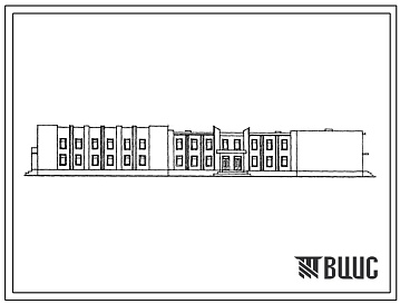 Фасады Типовой проект 224-1-579.1сп.13.87 Средняя школа на 11 классов (422 учащихся). (Конструктивный вариант с подвалом – 224-1-579.2сп.13.87). Для Узбекской ССР