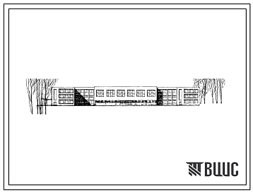 Фасады Типовой проект 224-1-91 Средняя общеобразовательная школа на 40 классов (1568 учащихся) с продленным днем для части учащихся. Для строительства во 2 и 3 строительно-климатических зонах.