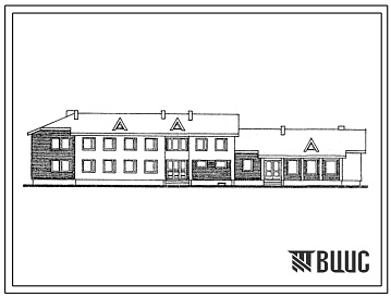 Фасады Типовой проект 224-3-34.13.86 Спальный корпус на 50 мест со столовой на 48 мест (для строительства в Литовской ССР)