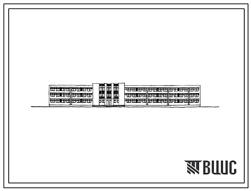 Фасады Типовой проект 224-9-190с.85 Межшкольный учебно-производственный комбинат на 10 групп (300 рабочих мест). Со стенами из кирпича. Для строительства в 4 климатическом районе сейсмичностью 7 и 8 баллов