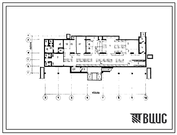 Фасады Типовой проект А-II (III,IV)-150(252-07-27.90) Вспомогательные помещения в подвале терапевтического корпуса на 60 коек для расширения больниц (убежище на 150 человек, размеры убежища 45,6м на 16,5м, режимы вентиляции 1,2).