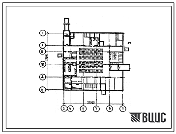 Фасады Типовой проект А-II (III,IV)-380(252-07-23.89) вспомогательные помещения в подвале терапевтического корпуса на 240 коек для расширения больниц, (убежище на 380 человек, размеры убежища 27м на 27м, режимы вентиляции 1,2).