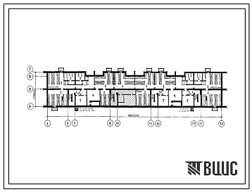 Фасады Типовой проект П-5-565(113-24-79(1.2) Бытовые помещения в подвале четырехсекционного жилого дома на 40 квартир, (убежище на 565 человек, размеры убежища 66м на 10,8м, режимы вентиляции 1,2).