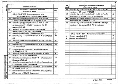 Состав фльбома. Типовой проект 407-03-619м.91Альбом 3 Установка оборудования.