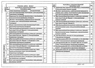 Состав фльбома. Типовой проект 407-03-619м.91Альбом 5 Планы строительных конструкций.