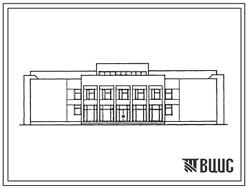 Фасады Типовой проект 264-12-286с.13.87 Сельский клуб на 500 посетителей (зал на 400 мест). Для Киргизской ССР