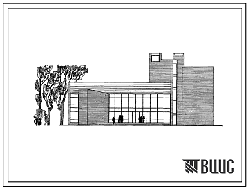 Фасады Типовой проект 264-12-107 Городской клуб с залом на 400 мест для строительства во 2 и 3 строительно-климатических зонах.