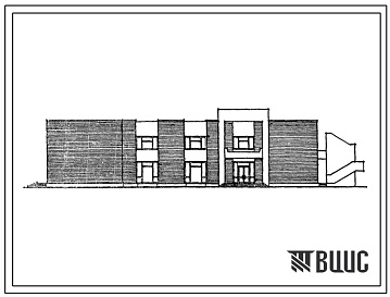 Фасады Типовой проект 264-12-248с.85 Клуб (стены кирпичные) на 200 посетителей (зал на 150 мест).