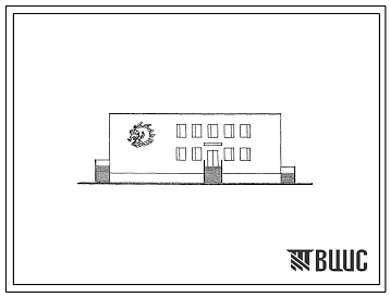Фасады Типовой проект 264-12-229м.83 Сельский клуб (стены кирпичные) на 300 посетителей (зал на 200 мест). Для строительства в 1А,1Б и 1Г климатических подрайонах на вечномерзлых грунтах.