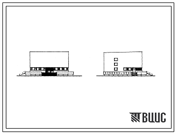 Фасады Типовой проект 264-13-15м Широкоэкранный кинотеатр на 300 мест со стенами из кирпича. Для строительства в 1 строительно-климатической зоне, в районах вечномерзлых грунтов.