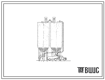 Фасады Типовой проект 705-1-72 Прирельсовый склад силосного типа для хранения пылевидных минеральных удобрений и известковых материалов с металлическими силосами по 500 т. Емкость склада 1 тыс. тонн
